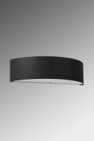 Wandlampe Up Down Schwarz Stoff Glas 45 cm indirekt