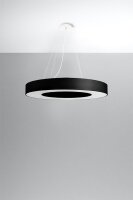 Pendelleuchte Schwarz Stoff Ø 70 cm rund 6x E27...