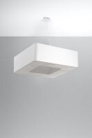 Eckige Hängelampe Weiß Stoff B: 60 cm blendarm...