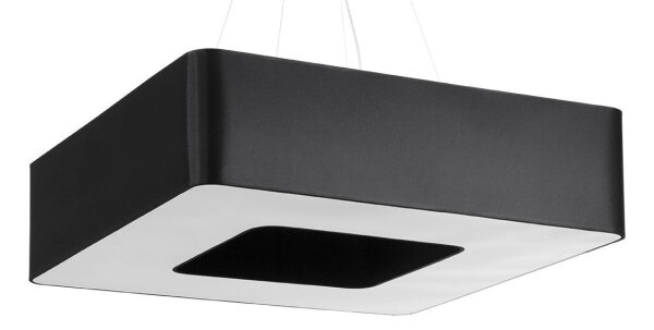 Hängeleuchte Schwarz 80 cm breit Stoff 8x E27 eckig