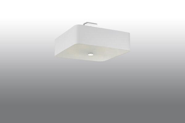 Deckenlampe Weiß quadratisch B: 45 cm Stoff Glas 5x E27