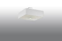 Deckenlampe Weiß quadratisch B: 45 cm Stoff Glas 5x...