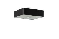 Deckenlampe Schwarz Stoff Glas quadratisch B: 55 cm