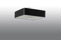 Deckenlampe Schwarz Stoff Glas quadratisch B: 55 cm
