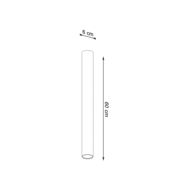 Hohe Deckenlampe Weiß 60 cm Ø 6 cm schmal GU10