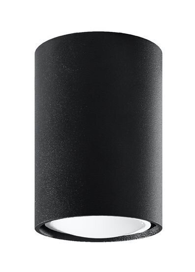 Deckenleuchte Schwarz klein Ø 6 cm Metall GU10 Aufputz