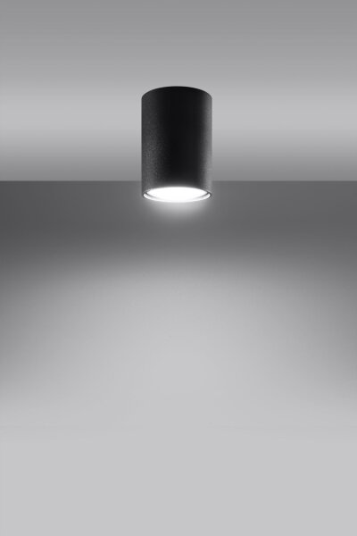 Deckenleuchte Schwarz klein Ø 6 cm Metall GU10 Aufputz
