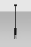 Hängelampe EDYTH Schwarz Chrom Metall Ø 5 cm...