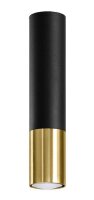 Spot Decke Schwarz Gold H: 29 cm Ø 6 cm Zylinder...