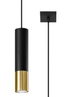 Hängelampe Schwarz Gold Ø 6 cm schmal GU10...