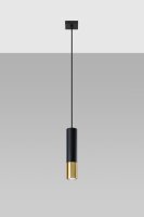 Hängelampe Schwarz Gold Ø 6 cm schmal GU10...