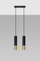 Pendelleuchte Schwarz Gold verstellbar 2-flammig GU10