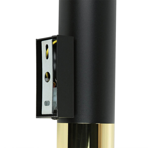 Wandleuchte innen Schwarz Gold Up Down H: 29 cm Metall