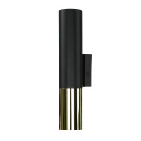 Wandleuchte innen Schwarz Gold Up Down H: 29 cm Metall