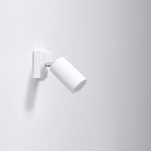 Wandspot Weiß B: 8 cm klein Metall schwenkbar