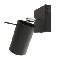 Spot Wand Schwarz verstellbar B: 8 cm klein Metall GU10