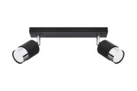 Deckenstrahler Schwarz Chrom 30 cm Metall 2-flammig