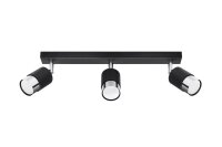 Deckenlampe 3-flammig 45 cm Schwarz Chrom schwenkbar