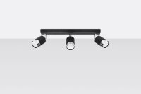Deckenlampe 3-flammig 45 cm Schwarz Chrom schwenkbar