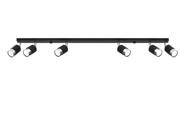 Deckenstrahler Schwarz Chrom 117 cm lang schwenkbar