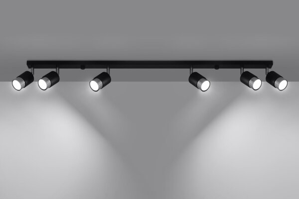 Deckenstrahler Schwarz Chrom 117 cm lang schwenkbar