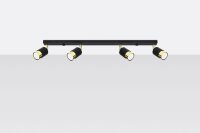 Spot Strahler 4-flammig 81 cm länglich Schwarz Gold...