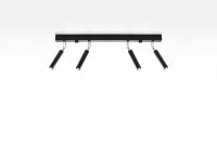 Deckenleuchte Schwarz Metall 4-flammig 60 cm lang