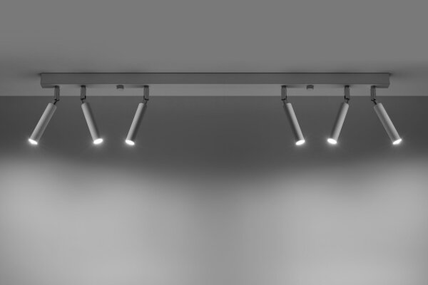 Spot Lampe Weiß 6-flammig G9 100 cm lang schwenkbar