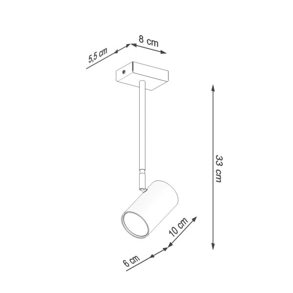 Deckenlampe Schwarz schwenkbar Metall GU10 H: 33 cm