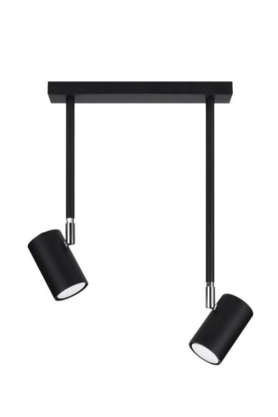 Spot Strahler Metall 2-flammig schwenkbar Schwarz GU10