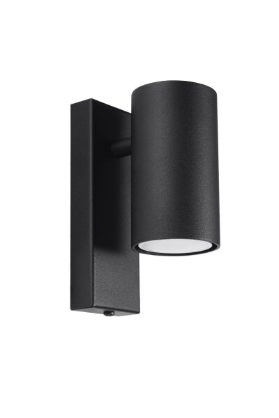 Wandlampe Modern klein Schwarz Metall GU10 Downlight
