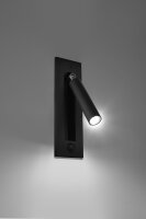 Wandleuchte Metall Schwarz verstellbar H: 20 cm G9 Lesen