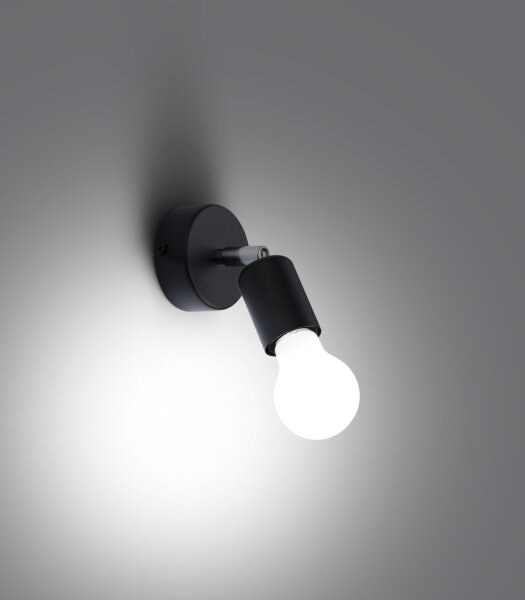 Spot Lampe Wand Schwarz rund Ø 8 cm klein für E27