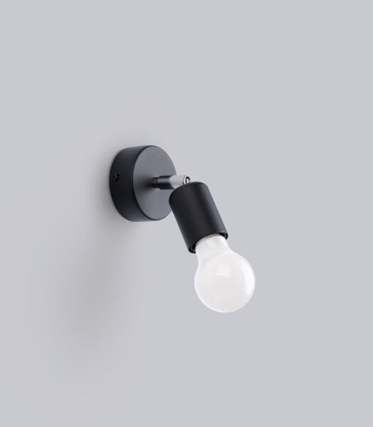 Spot Lampe Wand Schwarz rund Ø 8 cm klein für E27