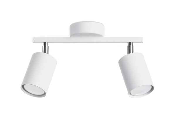Spot Strahler Weiß Metall länglich 2-flammig 26 cm GU10