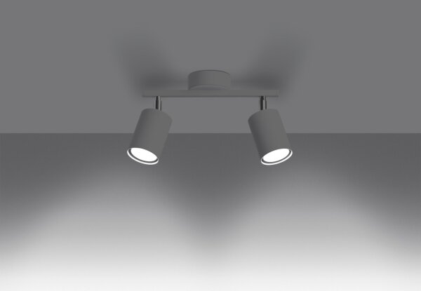 Spot Strahler Weiß Metall länglich 2-flammig 26 cm GU10