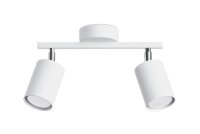 Spot Strahler Wei&szlig; Metall l&auml;nglich 2-flammig 26 cm GU10