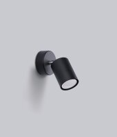 Wandspot Schwarz verstellbar H: 18,5 cm Metall GU10