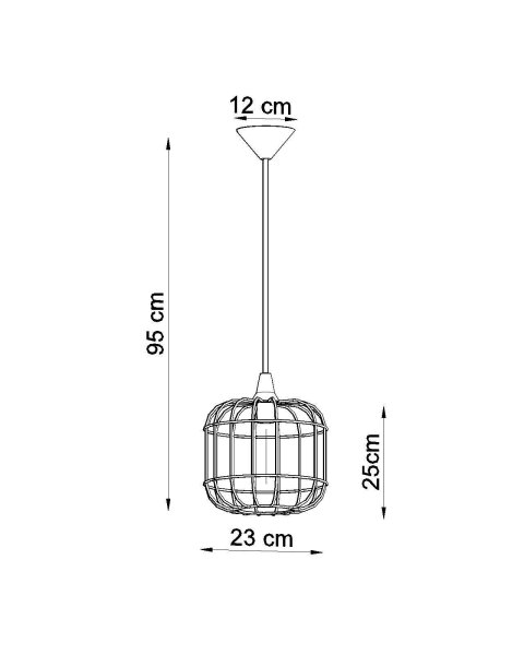 Pendelleuchte Weiß Metall Draht Ø 23 cm Retro E27
