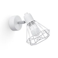 Wandlampe Weiß schwenkbar Draht Schirm E27 Retro