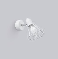 Wandlampe Weiß schwenkbar Draht Schirm E27 Retro