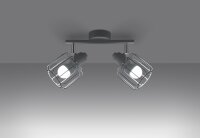 Deckenlampe Weiß Metall 2-flammig B: 27 cm Retro