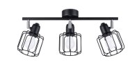 Deckenstrahler Schwarz Metall Retro Design 48 cm lang