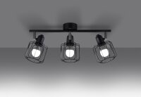 Deckenstrahler Schwarz Metall Retro Design 48 cm lang