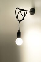 Wandlampe Schwarz verstellbar H: bis 1 m E27