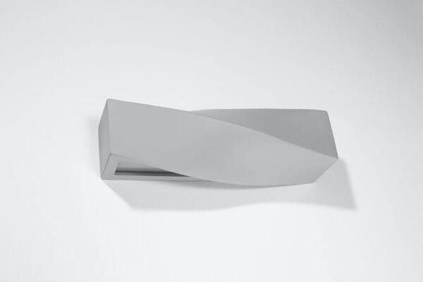 Wandlampe Keramik 42 cm lang Up Down indirekt E27 Grau