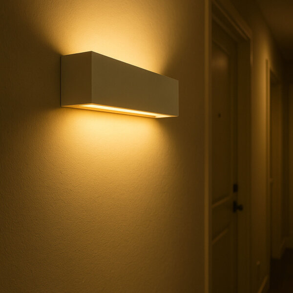 Wandlampe Keramik Glas 32,5 cm eckig Up Down bemalbar