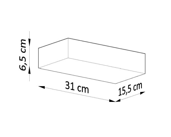 Wandlampe eckig 31 cm breit Keramik bemalbar Weiß