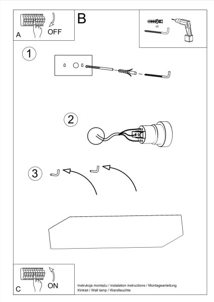Wandlampe eckig 31 cm breit Keramik bemalbar Weiß