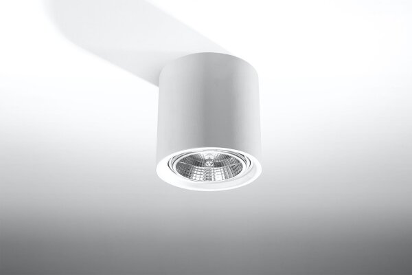 Deckenleuchte Weiß Metall klein Ø 14,5 cm Modern flach G9